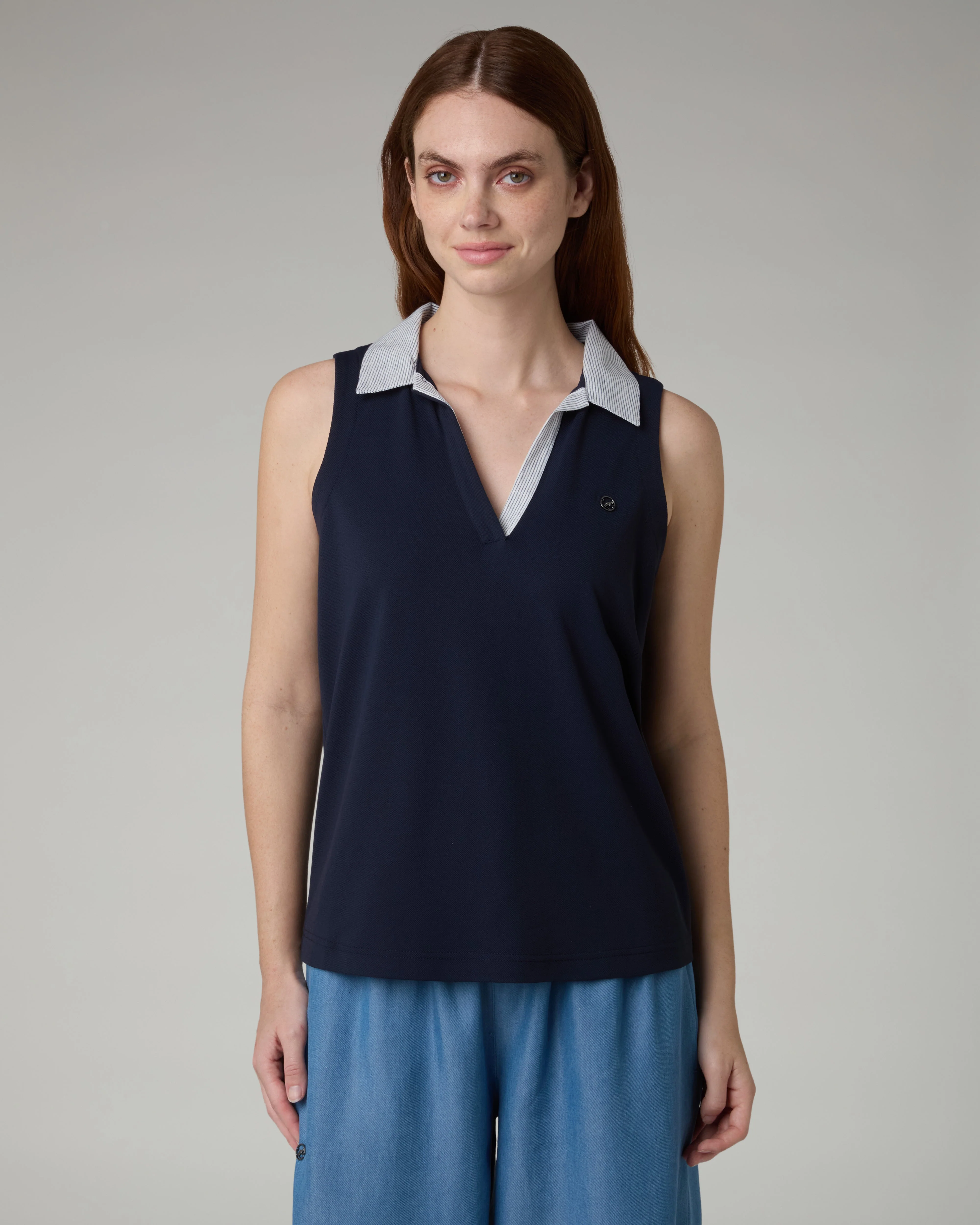 Sleeveless Polo Top - Image 2